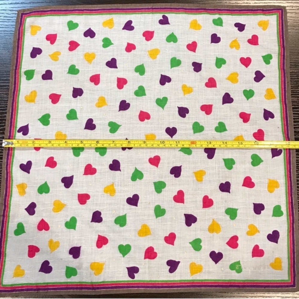 Givenchy Colorful Heart Pattern Handkerchief / Ne… - image 5